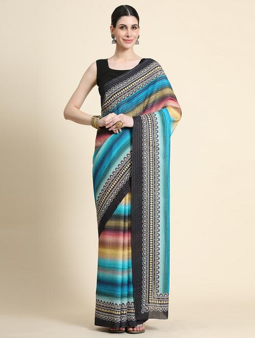women's self design multi colored saree - 20264175 - Very Small Image - 1