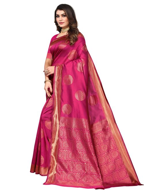women's self design purple colored saree with blouse - 20264408 - Very Small Image - 1