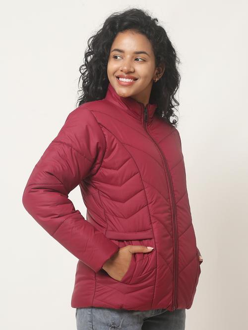 maroon long sleeves regular jacket - 20265045 - Very Small Image - 1