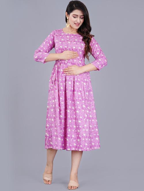 lavender colored a-line kurta - 20265457 - Very Small Image - 1
