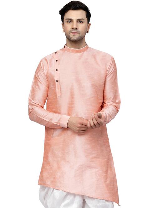 men mandarin neck solid asymmetric short kurta - 20266165 - Very Small Image - 1