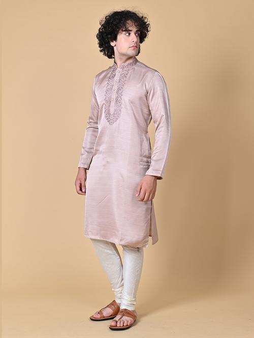 men's embroidered long kurta - 20266801 - Very Small Image - 1
