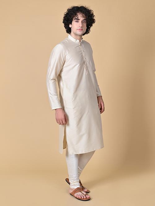 men's mandarin neck solid long kurta - 20266802 - Very Small Image - 1