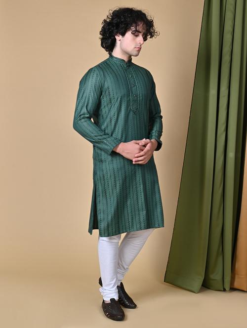 men green rayon long kurta - 20266835 - Very Small Image - 1