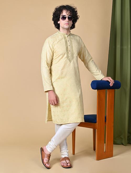 men mandarin neck embroidered kurta pyjama set - 20266860 - Very Small Image - 1
