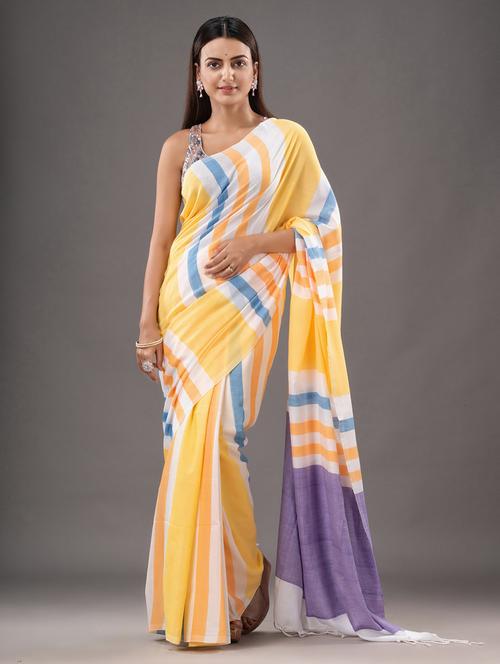 striped tant saree with blouse - 20266926 - Very Small Image - 1
