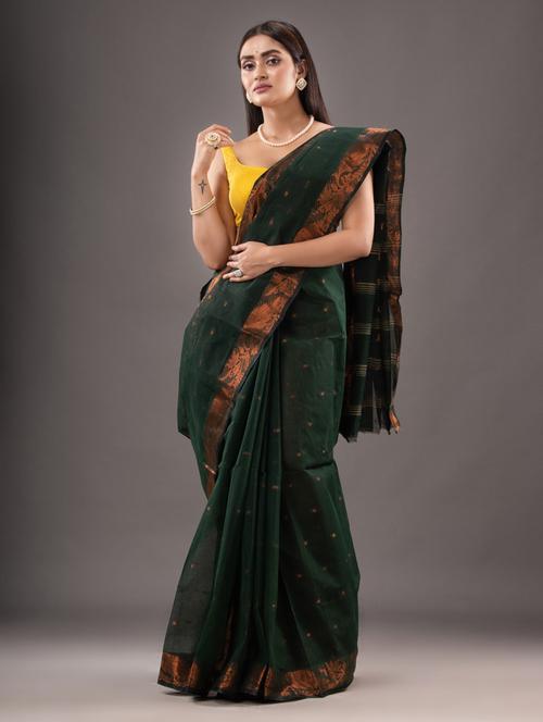 zari work tant saree - 20266945 - Very Small Image - 1