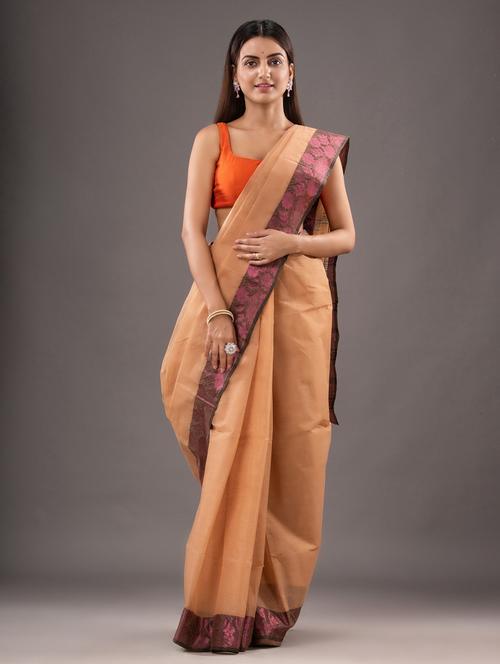 women's self design beige colored saree - 20266967 - Very Small Image - 1