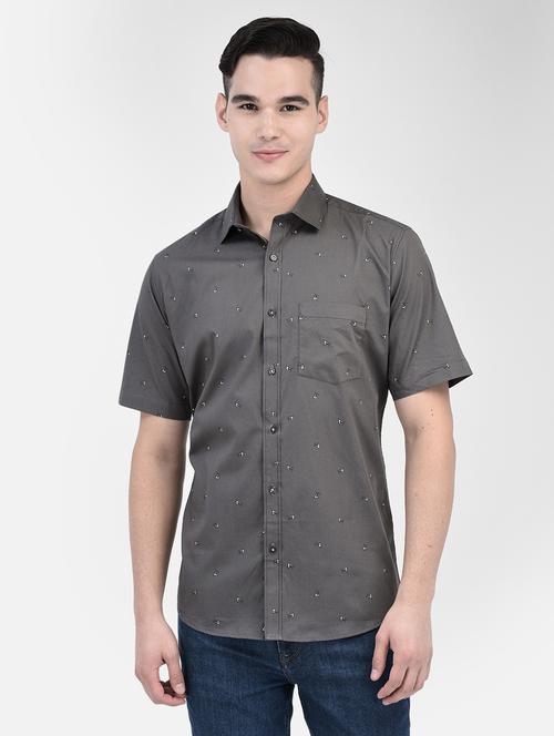 mens micro print casual shirt - 20267408 - Very Small Image - 1