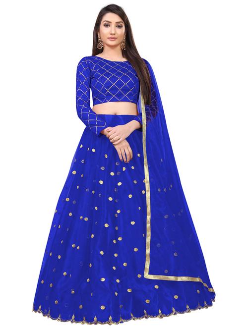blue colored flared lehenga - 20269152 - Very Small Image - 1