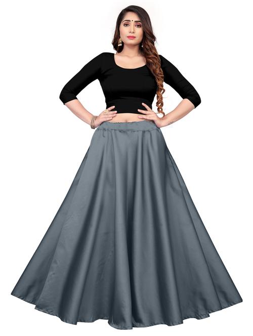 silver colored flared lehenga - 20269557 - Very Small Image - 1