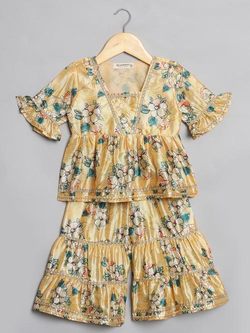 girl floral print kurta sharara set - 20271951 - Very Small Image - 1