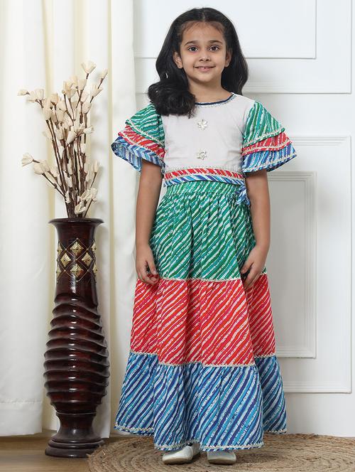 color block leheriya lehenga choli - 20272005 - Very Small Image - 1
