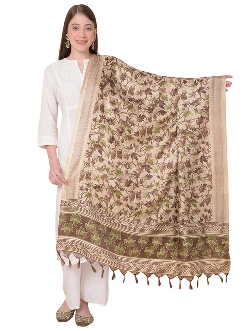 art silk floral dupatta - 20272153 - Very Small Image - 1