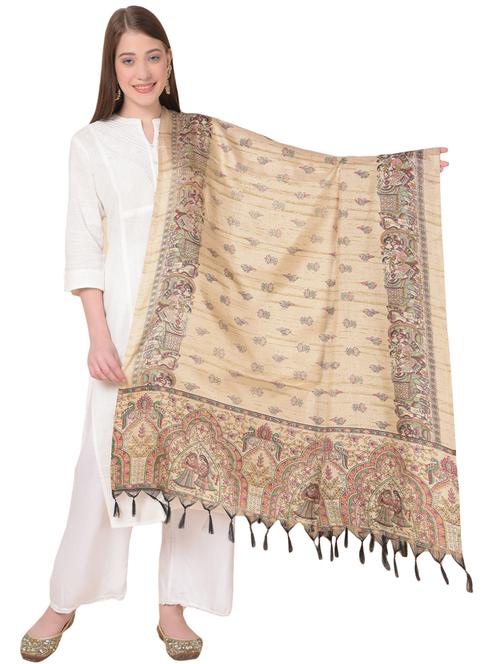beige printed dupatta - 20272161 - Very Small Image - 1