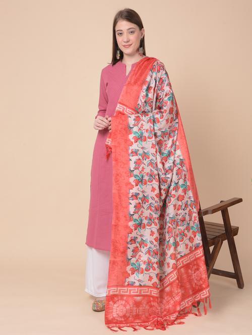 multi colored art silk dupatta - 20272166 - Very Small Image - 1