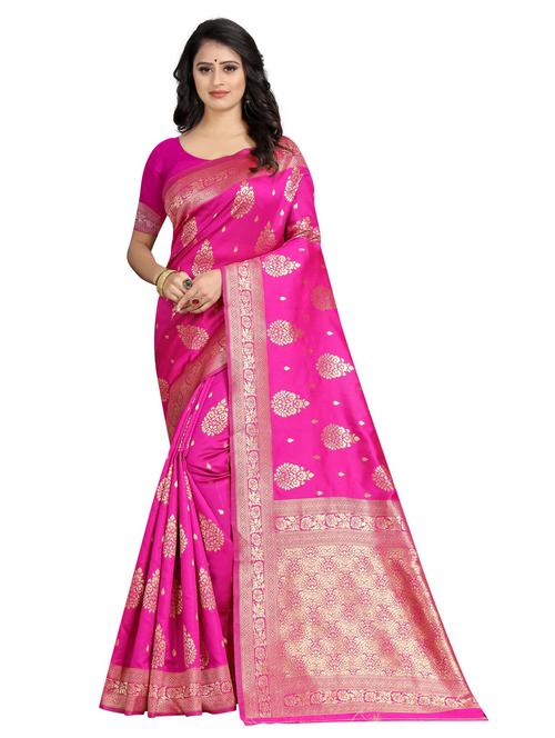 zari work kanjivaram silk saree with blouse - 20273414 - Very Small Image - 1