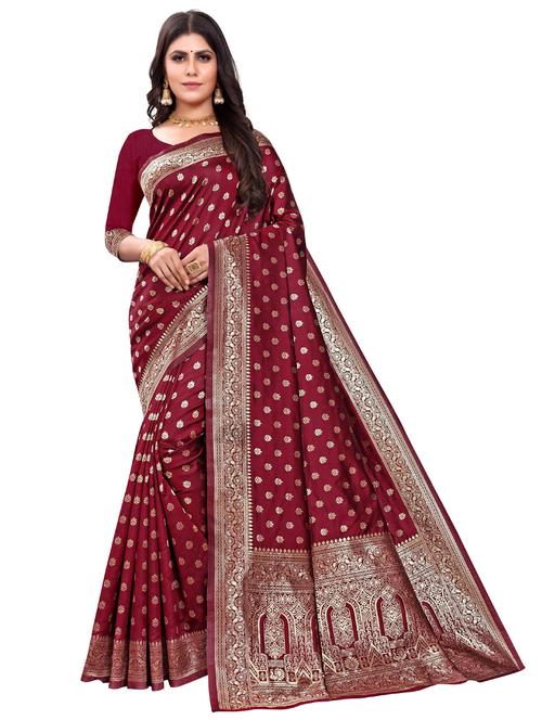 women's banarasi saree with blouse - 20273492 - Very Small Image - 1