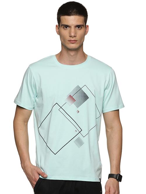 green geometric printed regular t-shirt - 20273699 - Very Small Image - 1