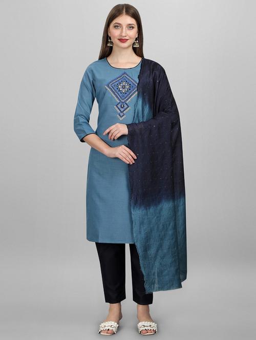 blue colored kurta pant set - 20274594 - Very Small Image - 1