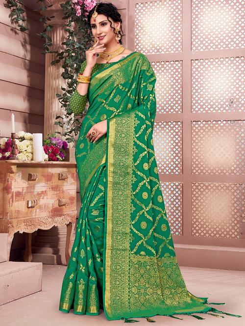 women's banarasi saree with blouse - 20274923 - Very Small Image - 1