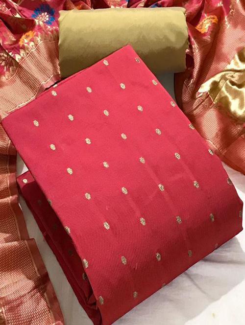 multi colored cotton silk unstitched suit - 20275753 - Very Small Image - 1
