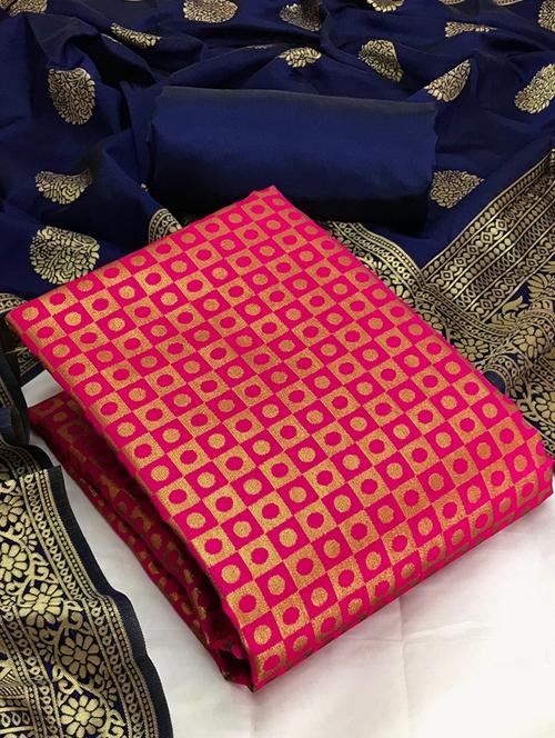 zari work unstitched salwar suit set - 20275780 - Very Small Image - 1