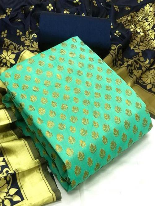 turquoise colored unstiched dress - 20275794 - Very Small Image - 1