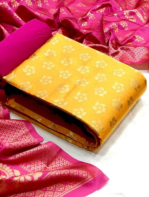 women yellow unstitched suits - 20275907 - Very Small Image - 1