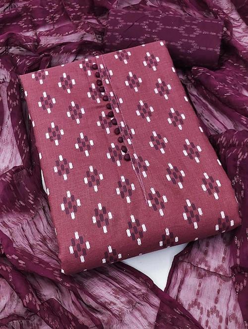 mauve colored unstiched dress - 20275978 - Very Small Image - 1