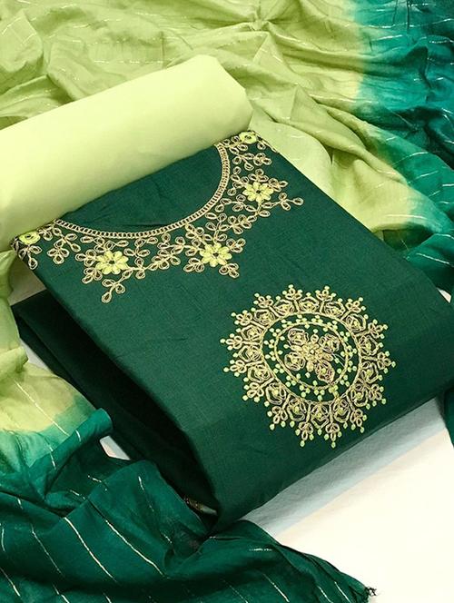 women green embroidered unstitched suits - 20275994 - Very Small Image - 1