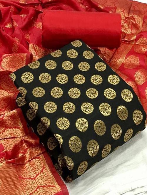 women black banarasi unstitched suits - 20276239 - Very Small Image - 1