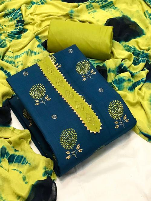 navy blue colored unstiched dress - 20276284 - Very Small Image - 1