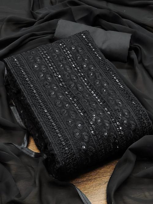 women black embroidered unstitched suits - 20276384 - Very Small Image - 1