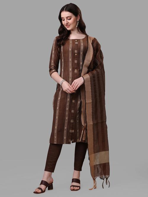 brown colored kurta pant set - 20278224 - Very Small Image - 1
