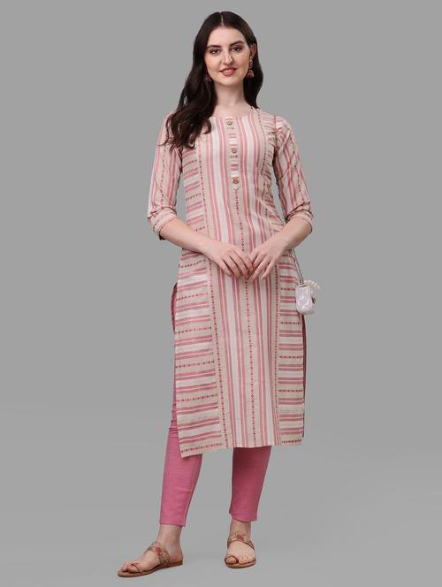 pink colored kurta pant set - 20278232 - Very Small Image - 1