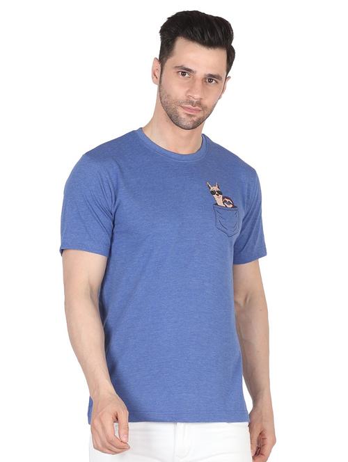 men round neck placement print regular t-shirt - 20280005 - Very Small Image - 1