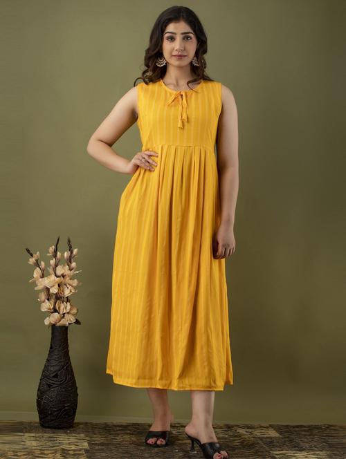 yellow colored flared kurta - 20280818 - Very Small Image - 1