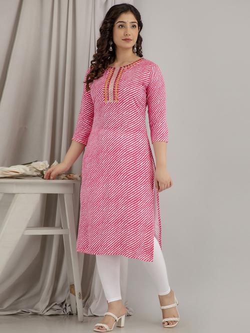 pink colored straight kurta - 20281077 - Very Small Image - 1
