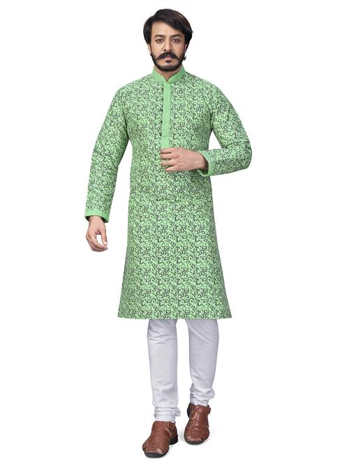 men geometric printed kurta pyjama ethnic wear set - 20281323 - Very Small Image - 1