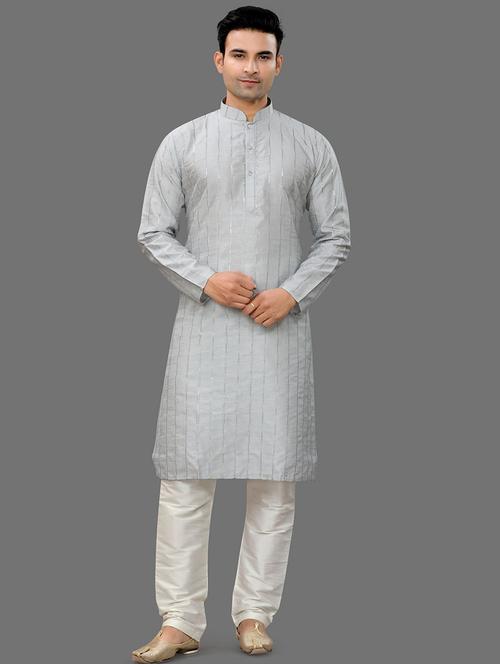 men embroidered kurta pyjama ethnic wear set - 20281396 - Very Small Image - 1