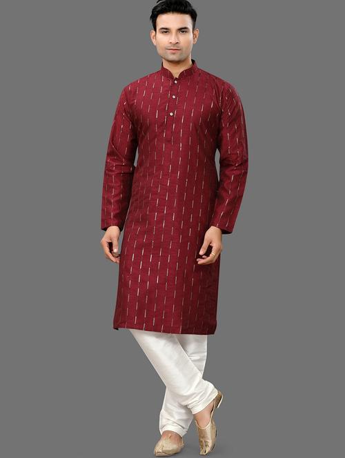 men embroidered kurta pyjama ethnic set - 20281400 - Very Small Image - 1