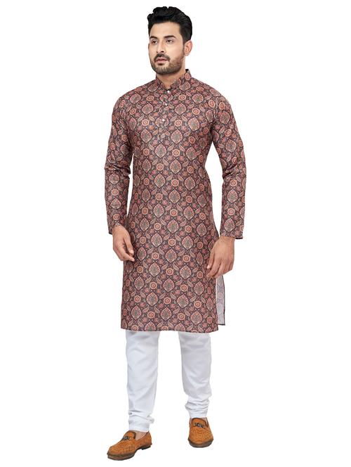 paisley cotton silk kurta pyjama ethnic wear set - 20281435 - Very Small Image - 1
