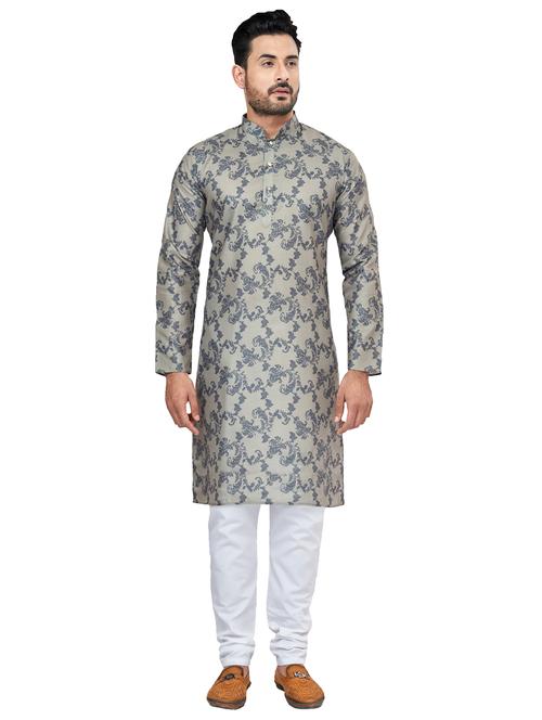 floral cotton silk kurta pyjama ethnic wear set - 20281438 - Very Small Image - 1