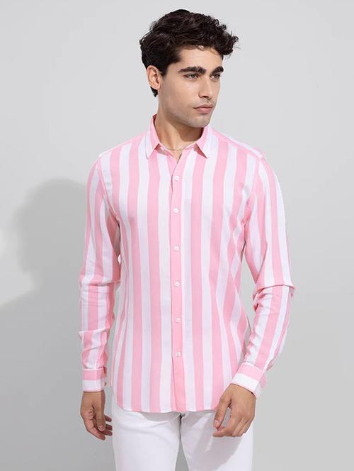 pink cotton blend casual shirt - 20281457 - Very Small Image - 1