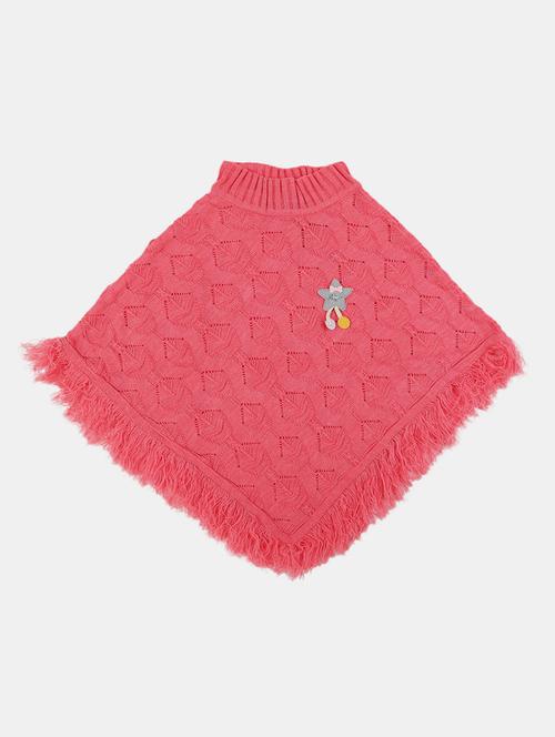 red cotton blend regular poncho - 20282393 - Very Small Image - 1