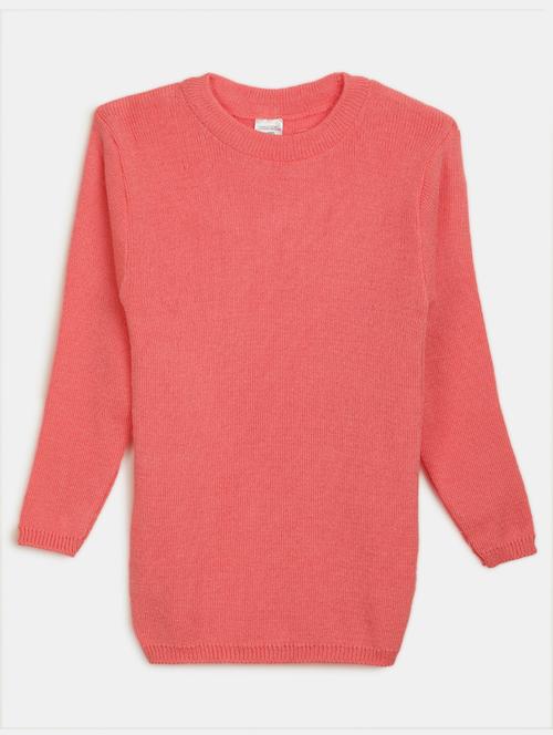 girl peach cotton blend sweater - 20282497 - Very Small Image - 1