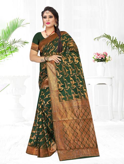 jacquard work banarasi saree - 20282707 - Very Small Image - 1