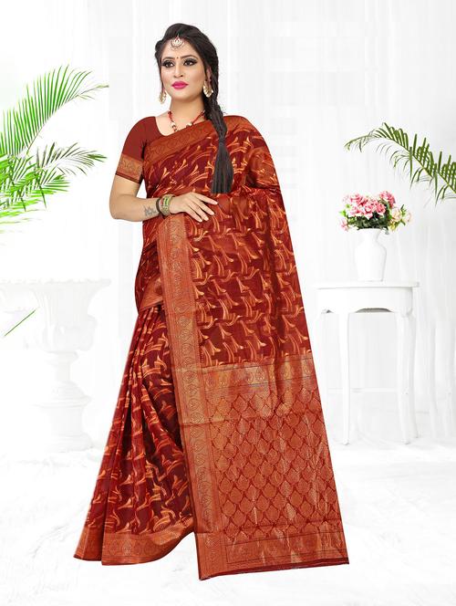 zari work banarasi saree with blouse - 20282708 - Very Small Image - 1
