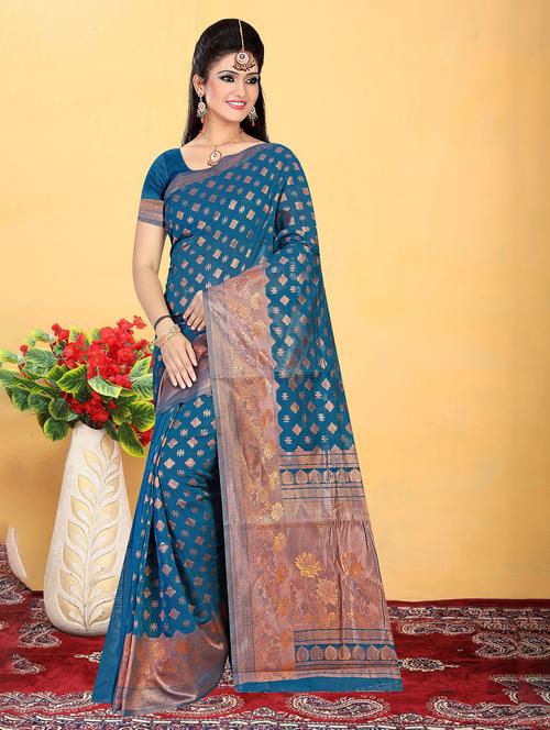 women zari work banarasi saree - 20282713 - Very Small Image - 1